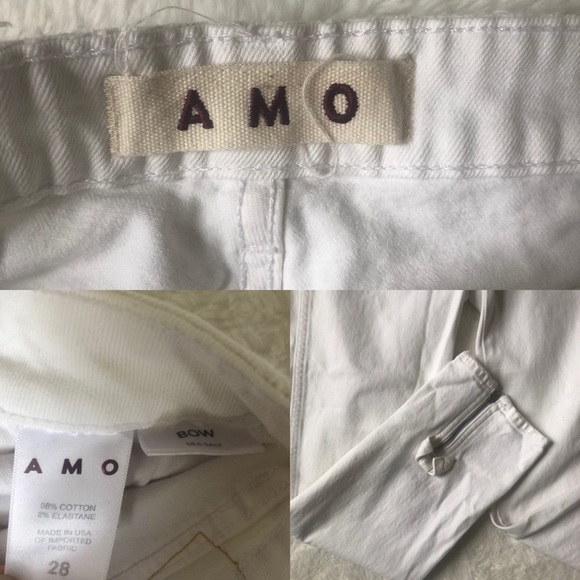 AMO White Bow Straight Leg Jeans - Picture 6 of 8